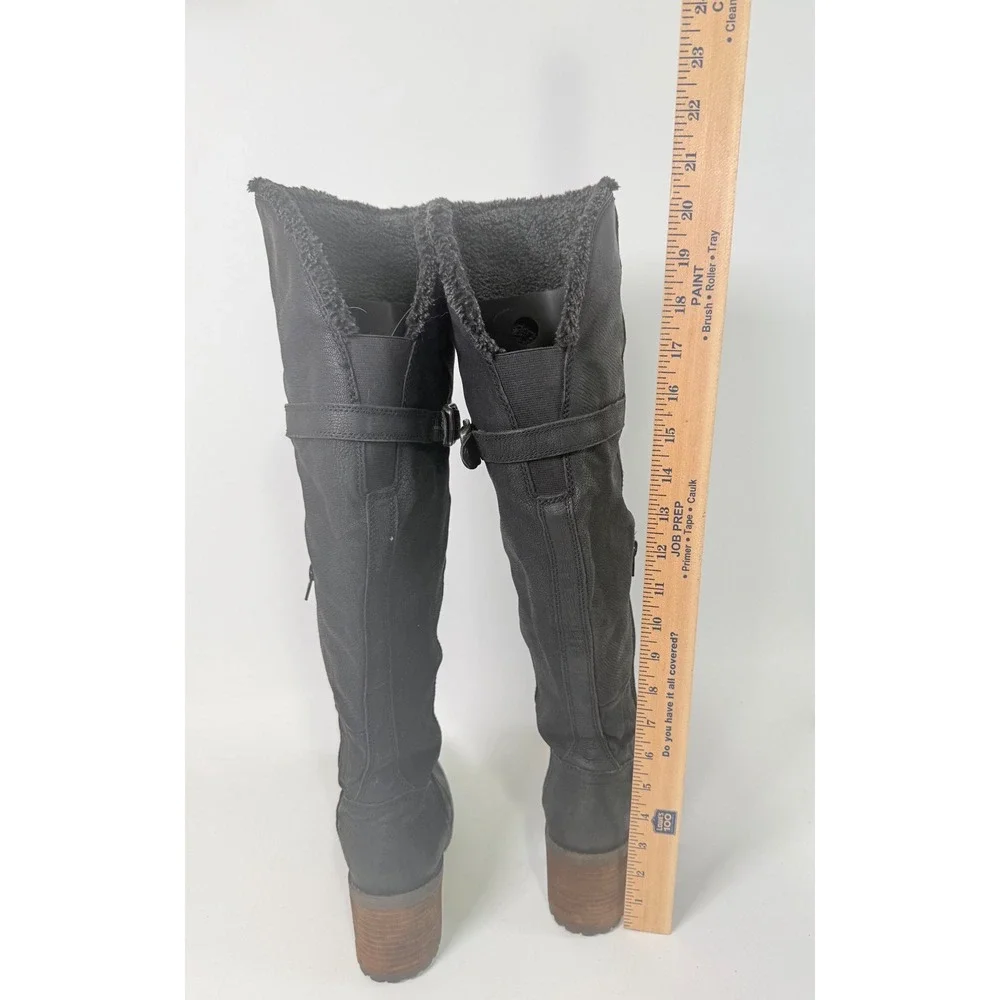 Lucky Brand Shoes Women's 7.5 Narlee Over Knee Lug Block Heel Boot Black